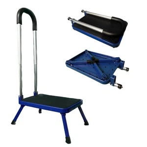 Single Folding Caravan Step with Handrail Handle Motorhome Bathroom Disability - Picture 1 of 5