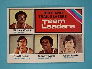 1975-76 Topps Trail Blazers Team Leaders Sidney Wicks Geoff Petrie #131 EX-NM 🏀 - Picture 1 of 11