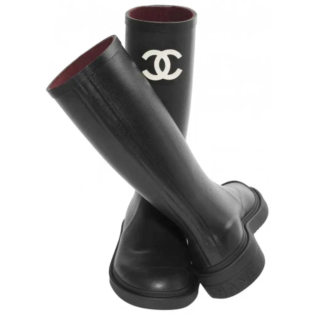 CHANEL ネイビー レインブーツ　サイズ40 CHANEL Low 3/4 to 1 1/2 Inch Rain Boots for Women for sale | eBay