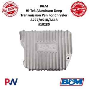 Pan profundo de transmisión automática B&M Hi-Tek para Chrysler A727 / A518 / A618 #10280 - Imagen 1 de 9