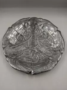 Vintage Arthur Court ©1984 Aluminum Elephant Tray 15-3/4” (40cm) Diameter - Imagen 1 de 6
