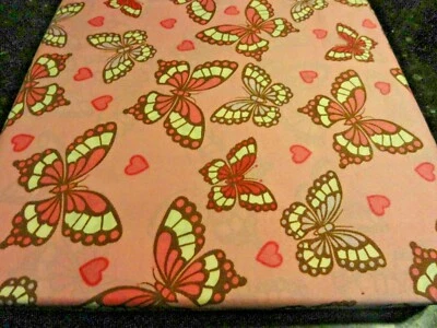 new~Pink~Purple white Whimsical BUTTERFLY butterflies 4 pc FULL Sheet set hearts - Image 1 of 4