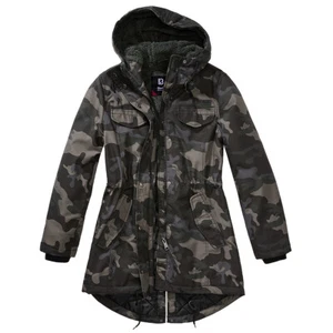 Brandit Ladies Marsh Lake Parka Warm Military Vintage Army Teddy Coat Dark Camo - Picture 1 of 9