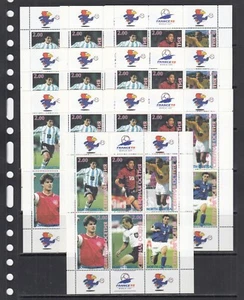 World Cup FRANCE Soccer Football 1998 North Ossetia M/s perf X 10 Wholesale lot - Picture 1 of 1