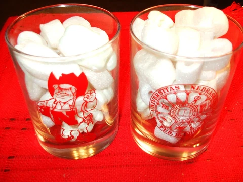 Vintage  Nebraska Cornhusker Huskers 1980s Glasses Herbie Husker Mascot Set of 2 Cover