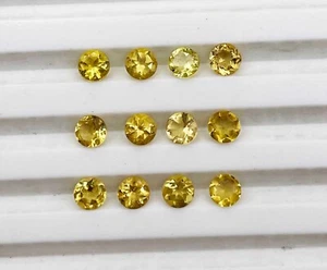 Lote de 5 piedras preciosas sueltas de berilo amarillo natural de buena calidad 4 mm 1 CT - Imagen 1 de 7