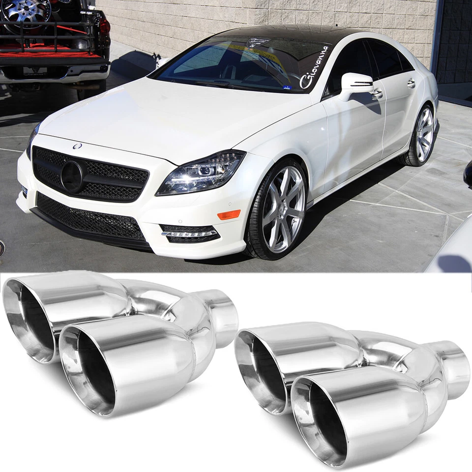 2* Tubo de punta de silenciador 2,5" pulgadas/3,5" salida para Mercedes-Benz CLS550 CLS53 CLS63 AMG Foto 1 de 4