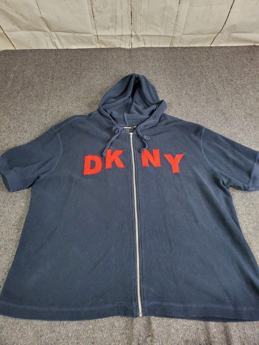 DKNY Women's Mesh Blocked Short Sleeve Hoodie - Sporty Casual Top For Layering - View #5