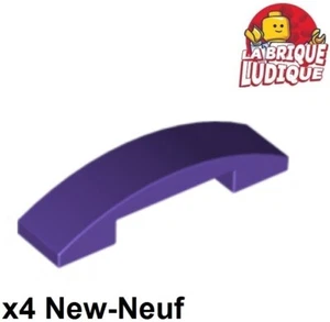 Lego 4x Slope curved pente courbe arche 4x1 double violet/dark purple 93273 NEUF - Foto 1 di 1