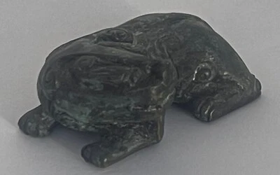 Cina Piccolo Bronzo Antico Dragone Sdraiato - Immagine 1 di 4