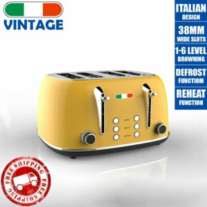 Vintage Electric 4 slice Toaster Yellow Stainless Steel 1650W not Delonghi - Picture 1 of 1