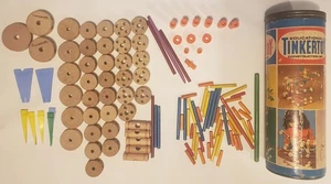 Vintage Old Tinker Toy Set No 136 Old Wooden Toy Tinkertoy Architect - Picture 1 of 4