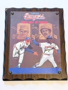 GAYLORD PERRY & FERGIE JENKINS SIGNED FIRST RANGERS HALL OF FAMERS HOF PLAQUE - Picture 1 of 5
