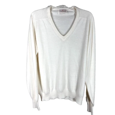 Suéter de Colección XL Jantzen EE. UU. Mujeres Marfil Cuello en V Manga Larga Manga Raglán Foto 1 de 4