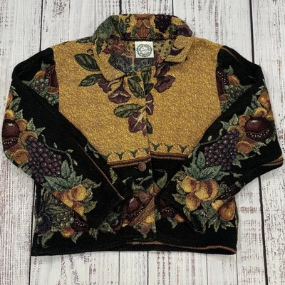 Sugar Street Weavers Tapestry Jacket OSFM Fruit Floral USA VTG Boho Cottagecore - Image 1 of 4