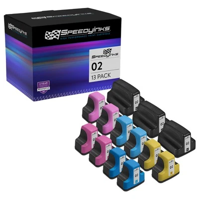 SPEEDY 13PK Replacement HP 02 Ink Set PhotoSmart C5180 C6180 C6280 C7250 C7280 - Image 1 of 4