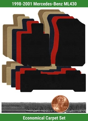 Juego de alfombrillas Velourtex personalizadas para Mercedes-Benz ML430 98-01 (3 piezas) #YUA Foto 1 de 4