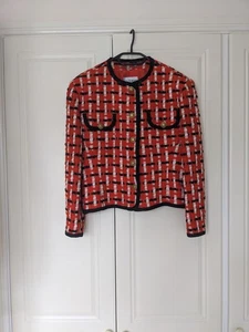 Windsmoor Vintage Damen UK14 Orange Wollmischung Jacke Bleizer Hahnentritt - Bild 1 von 10