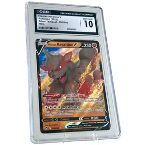 Hisuian Arcanine V CGC 10 Gem Mint Japanese Graded Silver Tempest Holo 090/195 - Bild 1 von 4