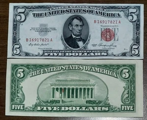 1953 $5 Dollar Silver Certificate red Seal Note XF ciculated random serial - Picture 1 of 1