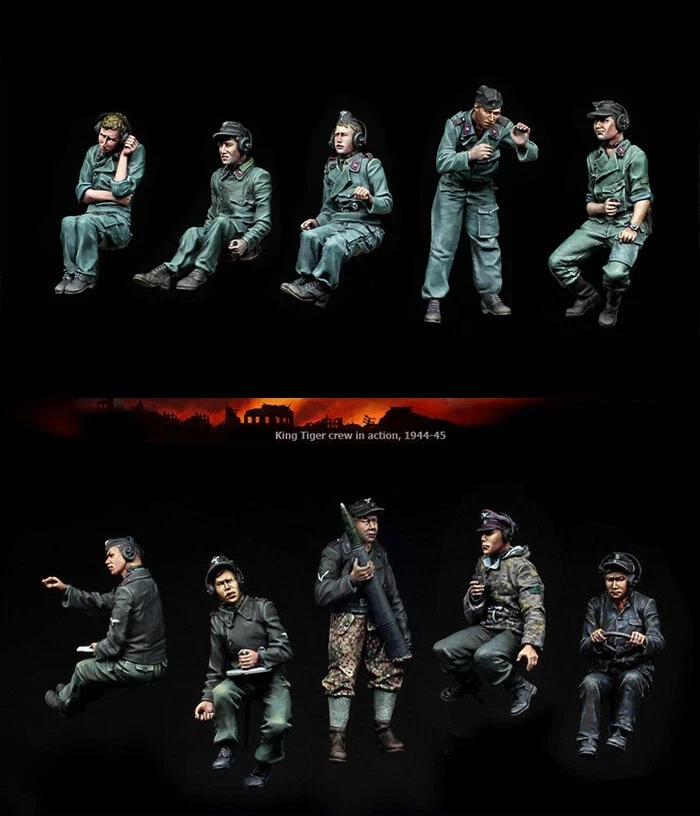 1/35 Resin WWII German Tank Crew 10 Set unpainted unassembled - Image 1 of 1
