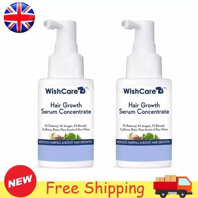 2Pcs WishCare Hair Growth Serum Concentrate Hair Care For Men & Women 30ml New