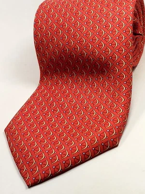 TIE RACK Vintage made in ITALY 100% Silk Tie Red Blue Bow and Arrow Necktie NEW - Image 1 of 4