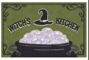 Witch's Kitchen Halloween Floor Rug 19.5 x 30 inch Polyester Non-skid Backing - Picture 1 of 9