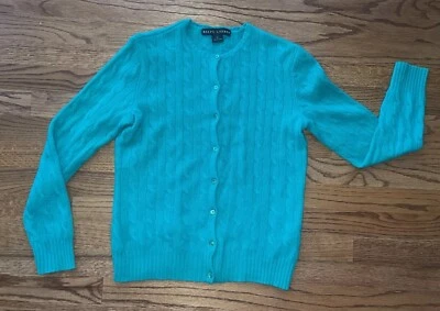 Cárdigan Ralph Lauren Soft Top Abotonado 100% Cachemira Etiqueta Negra Talla L Foto 1 de 4