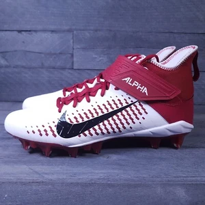 NIKE Alpha Menace Pro 2 Alabama Crimson Tide Football Cleats Mens 11 White Red - Picture 1 of 5
