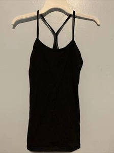 Lululemon Black Tank Top Sz 6 Activewear Compression - Picture 1 of 7
