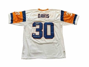 Terrell Davis Signed Denver Broncos (Throwback White) SB XXXII MVP Jersey JSA - Picture 1 of 4