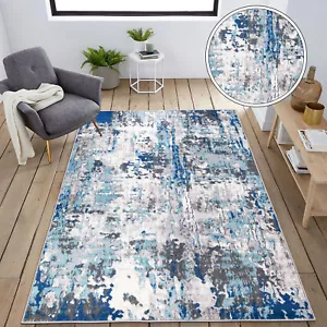 Rugshop Rugs for Living Room 5x7 Distressed Modern Abstract Bedroom Blue Carpet - Picture 1 of 10