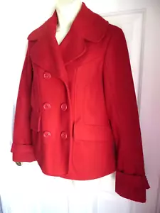 GUESS Damen Mantel Gr. M rot zweireihig Wollmischung warm Peacoat Jacke - Bild 1 von 6