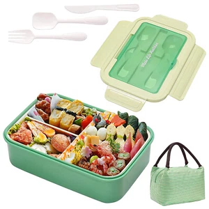 Bento Lunch Box for Adult & Kids 3-Compartment Lunch Containers with Utensil - Picture 1 of 19
