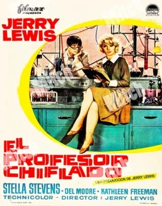 THE NUTTY PROFESSOR 1963 HS JERRY LEWIS STELLA STEVENS 11 x 14 SPAIN POSTER CARD - Picture 1 of 1