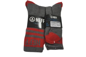 2 Pair NEFF Mens Charcoal/Red Socks Fit Shoe Sizes 6 1/2 to 12 - Picture 1 of 1
