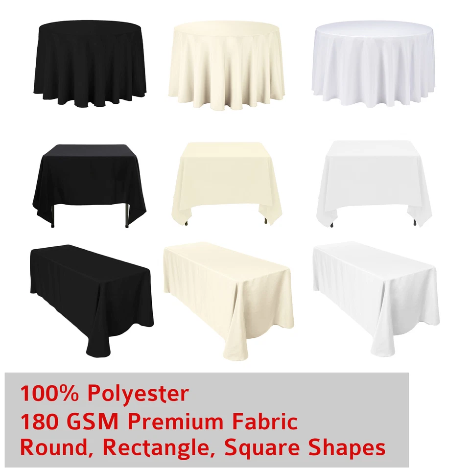 Polyester Table Cover Cloth Dining Party Decor Home Hotel Table Protector Cover - Image 1 of 1