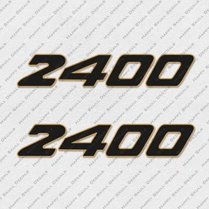 CENTURY BOATS 2400 LOGO GOLD DECALS STICKERS 16.75" x 3.1" 2pcs. - Picture 1 of 2