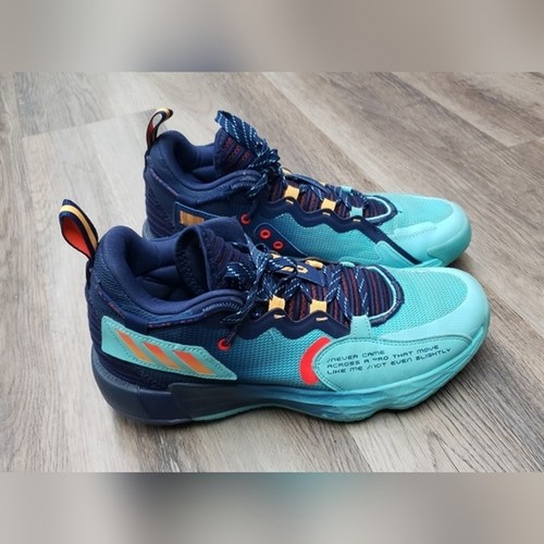 Adidas Dame 7 Extply scarpe da basket blu e acqua 8 5