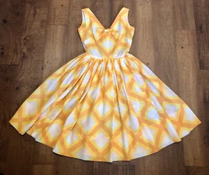 Vintage 1950er Jerry Gilden gelb orange Zitrus Vollkleid Diamant Cremesicle - Bild 1 von 8