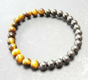 6mm TIGERS EYE HEMATITE BRACELET - HIGH STRENGTH ARTHRITIS PAIN  - Picture 1 of 8