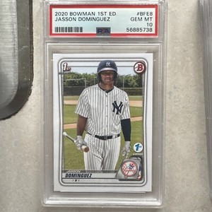 2020 Bowman 1st Edition #BFE8 Jasson Dominguez Yankees RC Rookie PSA 10 GEM MINT