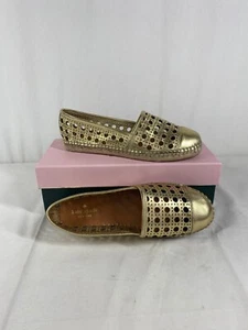 Kate Spade Espadrille flache Sandalen Slipper Größe 8M mit Karton Leonia goldfarben neu im Karton - Bild 1 von 3