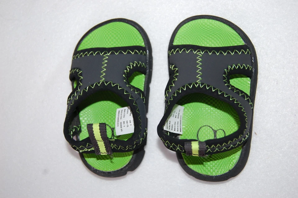 SANDALIAS PUNTERA ABIERTA VERDE GRIS NEGRO SUELA RESISTENTE Elástica Talla 2 Foto 1 de 2