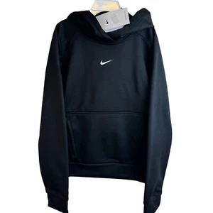 New Boys Nike Check Therma Pullover Hoodie - Size S 5/6 Black Pocket - Picture 1 of 4