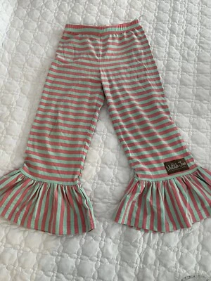 Pantalones Matilda Jane Torta Volantes Grandes Felices y Gratis Verde Menta Rayas Talla 6 Foto 1 de 4