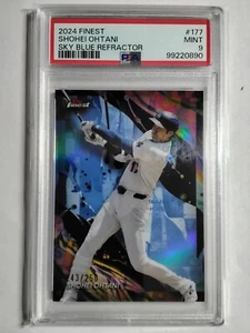 2024 Topps Finest - Shohei Ohtani Uncommon Sky Blue REFRACTOR /250 PSA 9 - Picture 1 of 5
