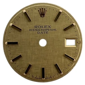 Original Rolex Oyster Perpetual Date 26mm Linen Dial Champagne Gold 69178 - Bild 1 von 4