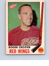 VINTAGE HOCKEY CARD O-PEE-CHEE 1969 DETROIT RED WINGS GOALIE ROGER CROZIER NO100